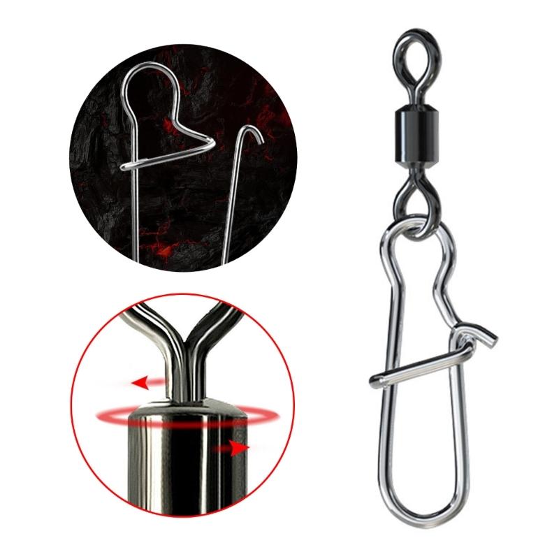 10Pcs Fishing Swivels Duos Lock Balls Bearing Swivels Quickly Change Swivels Fishing Tackle For Saltwater Freshwaters