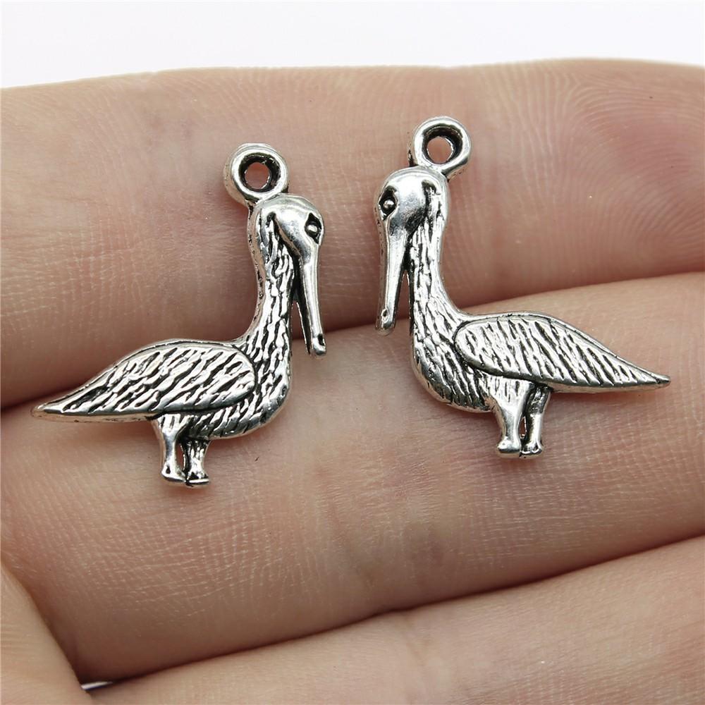 10pcs Bird Charms Antique Silver Color Bird Charms Pendants For Bracelets Flying Bird Charms Making Jewelry