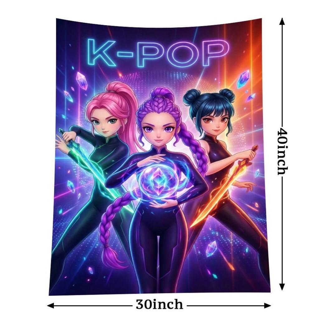 1pc K-Pop Style Print Tapestry,Wall Hanging for Kawaii Room Decor, Polyester Wrinkle-Resistant Art,Includes Hanging Kit