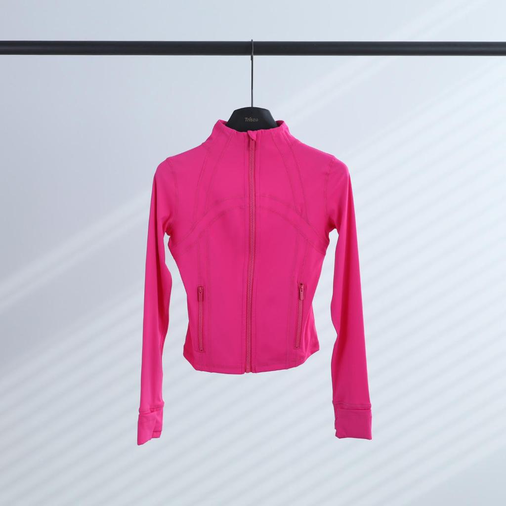 LULULACIE Women's Slim Fit Long Sleeve Sport Jacket with Stand-up Collar for Running and Yoga