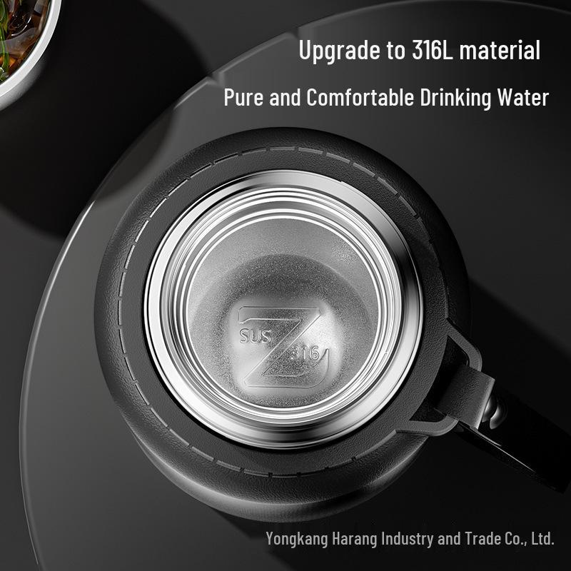 316 Stainless Steel Insulated Water Bottle with Double Lids & Tea Infuser for Outdoor Use