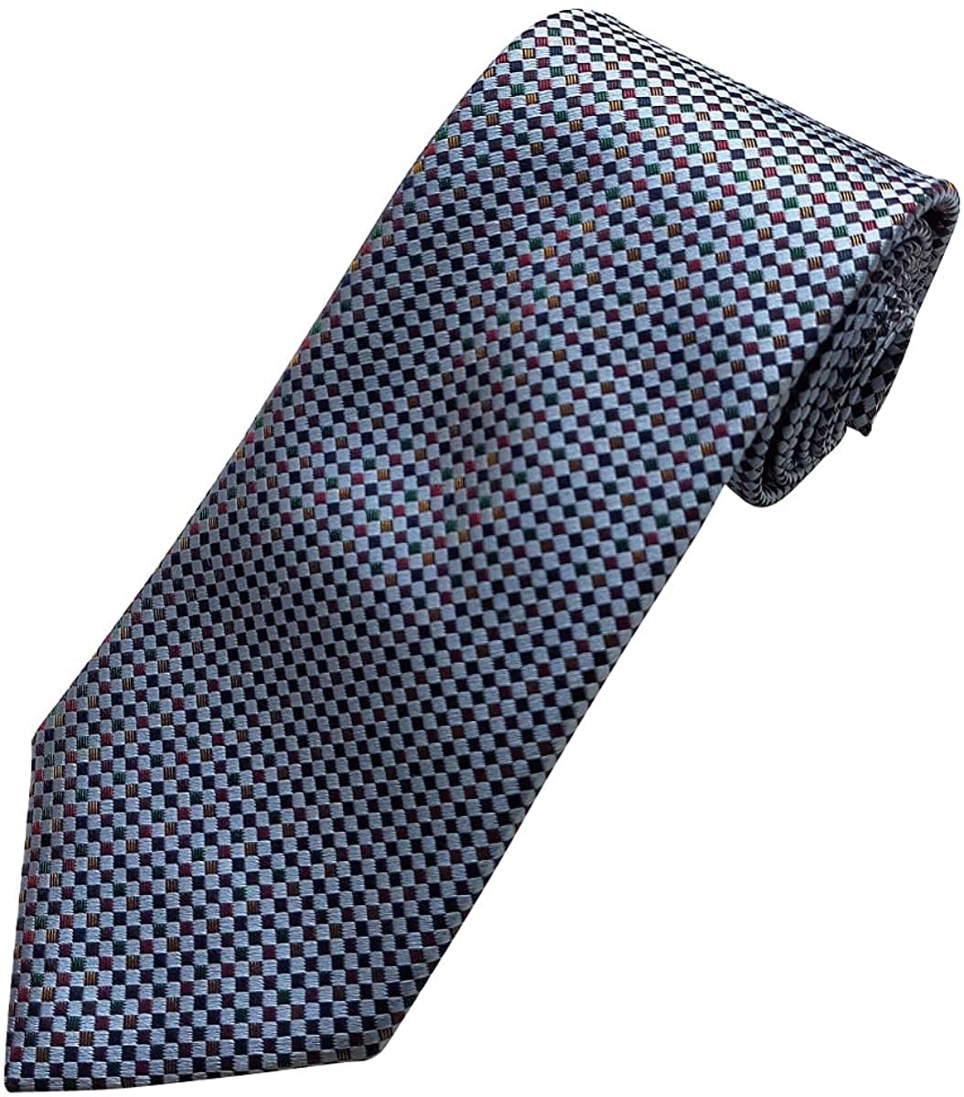 [NEKADO] (Nekado) Kyoto Nishijin-ori Original Necktie for Men, Amulet Checkered Pattern (Sky Blue) Popular, High-Quality, Year-End Gift, Birthday