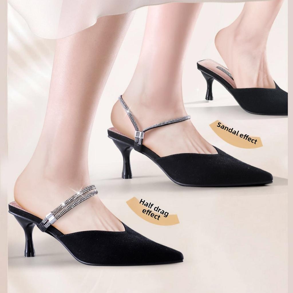 1 Pair Of Anti Drop Shoelaces, No Need To Install, Elastic Fixing Straps With Drills, Suitable For Women's High Heels