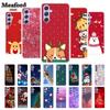 Geschenk Hülle Fundas für Samsung Galaxy A14 A34 A54 5G Weiches Silikon TPU Handyhülle für Samsung A24 A14 Frohe Weihnachten Rückseite Cover