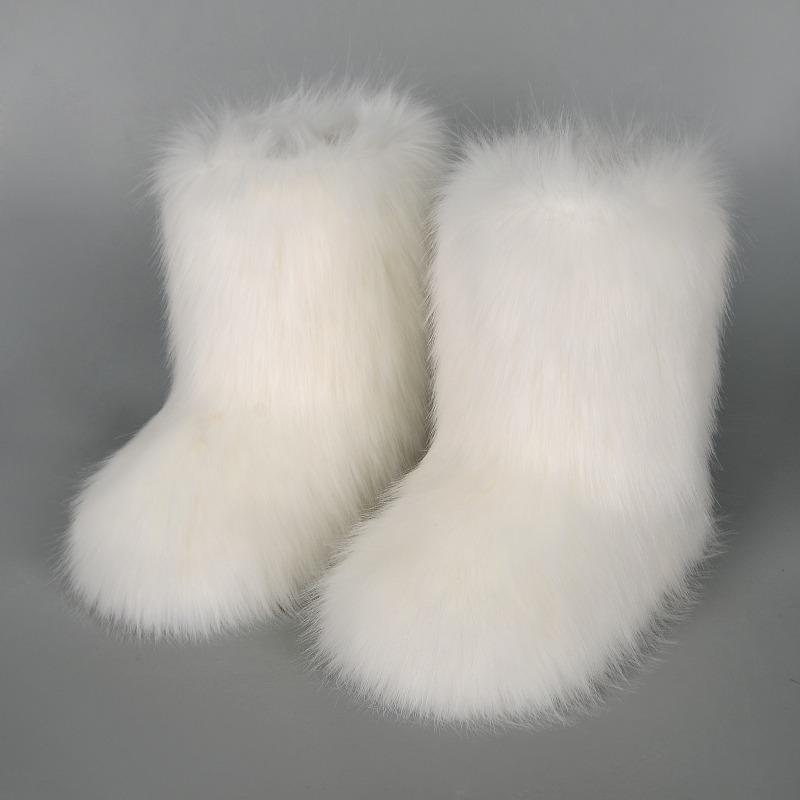 Boots Children's Winter Warm Thickness Non-slip Shibuya Fluffy Boots Medium Tube Personalized Fashion Snow Boots