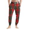 Men's Drawstring Pocket Casual Pants, Checkered Striped Printed Pocket Casual Pants, Home Sleeping Pants