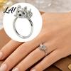 Hundering Handgraviertes Welpenmotiv mit Strass-Inlay Polierte Legierungsoberfläche Silhouette Fingerring Schmuck Geschenk für Liebende Inlay