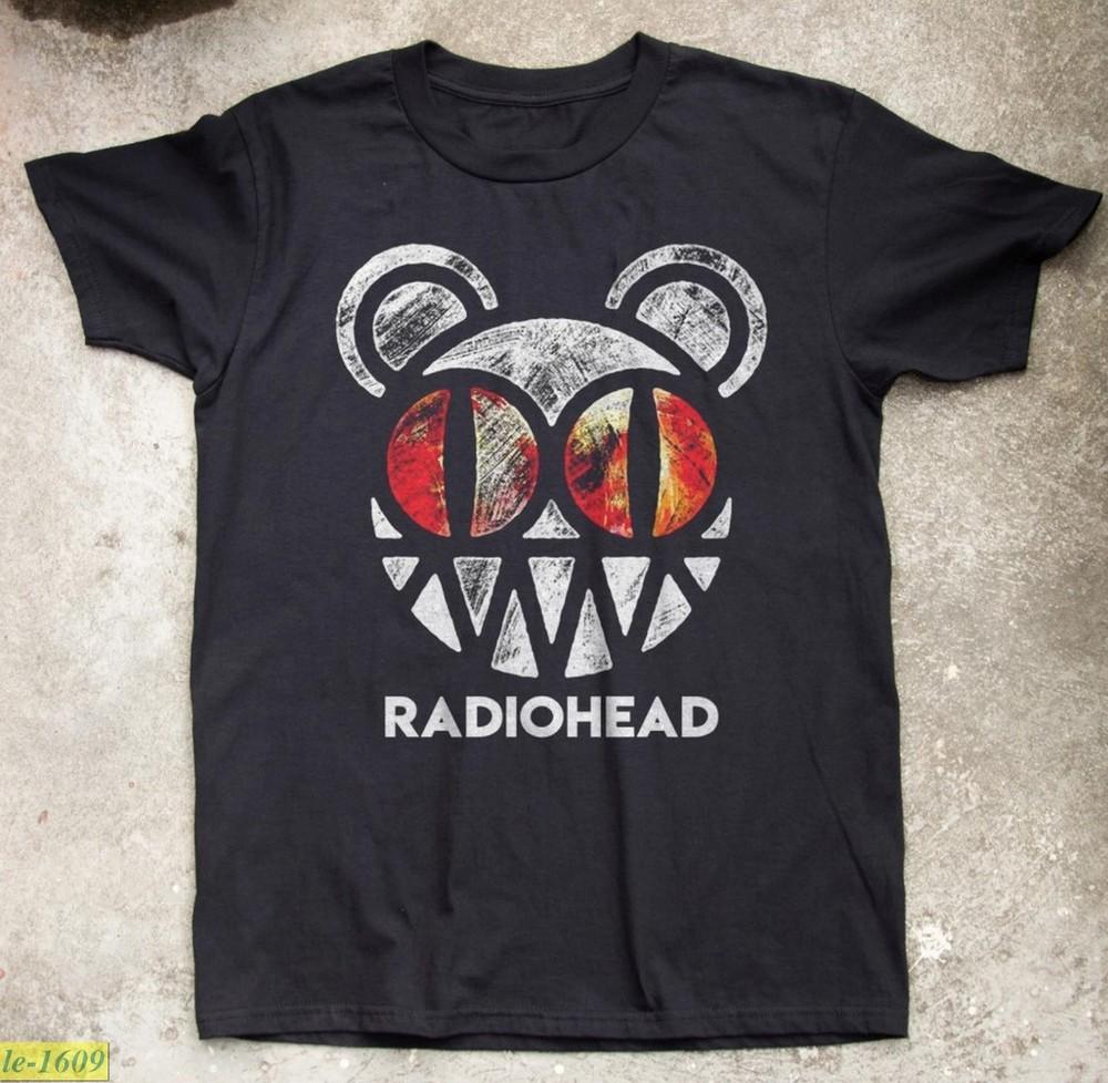 Radiohead Bear Logo Rock Band Rare Black Unisex Tshirt Size S5XL Unisex T-Shirt XXL