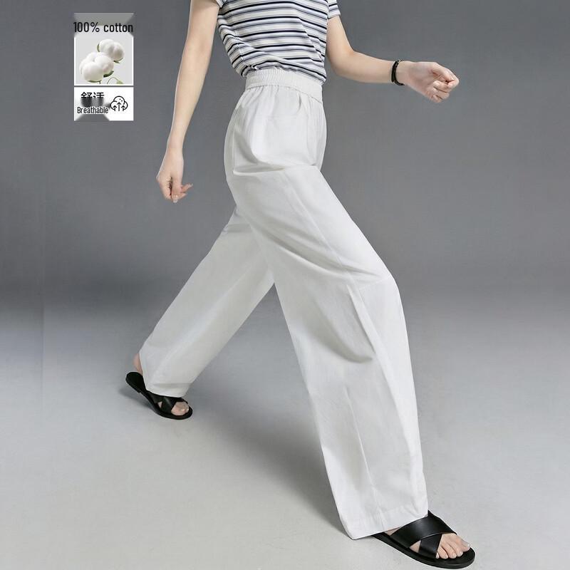 Demana Women s High-Count Cotton Pleated Casual Pants L