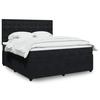 VidaXL Slat Bed Base with Mattress Black 180x200 Cm Velvet 3294720