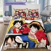 One Piece Luffy Theme Collection Bedding Set, 1 Duvet Cover & 2 Pillowcases, Cozy Home Use, Great Gift for Fans