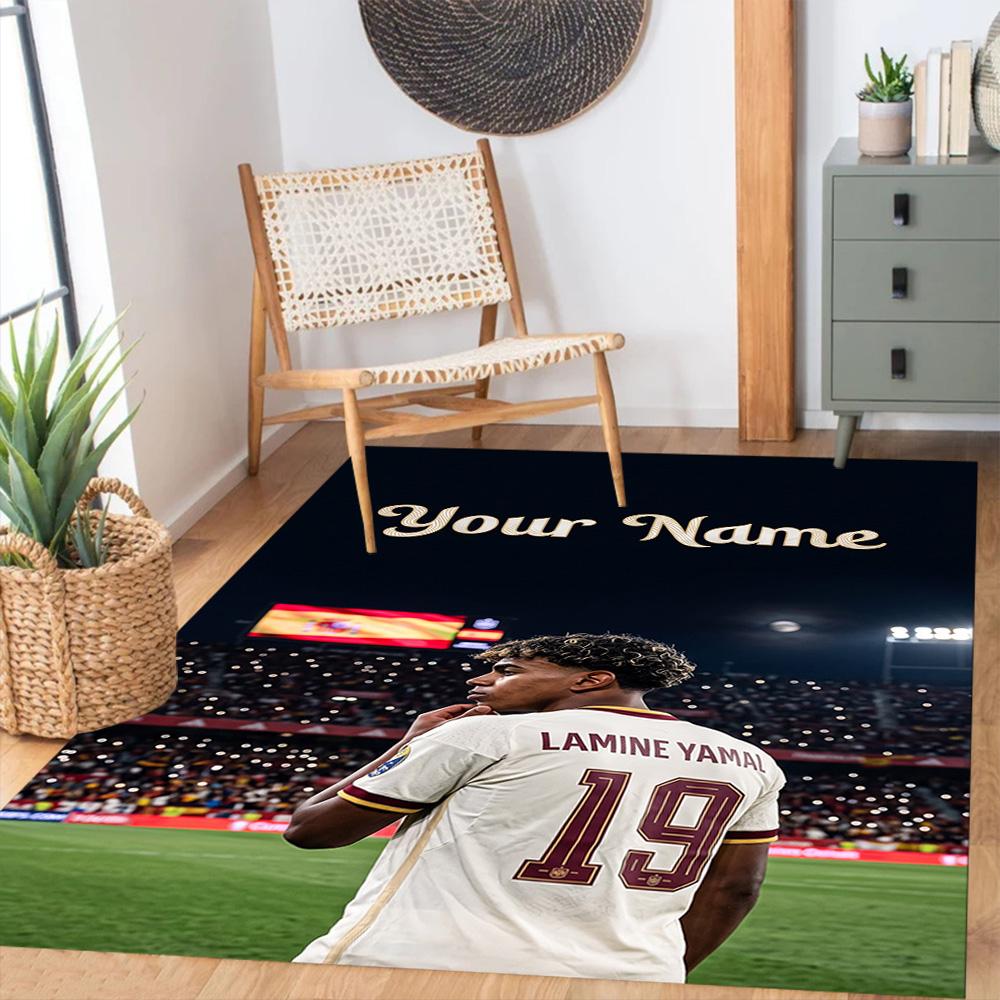 Tappetino Personalizzato con Nome Lamin Yamal Perfetto Per Cucina Soggiorni Ingresso Corridoio Tappeto Antiscivolo Decora Uffici Migliore Per Natale