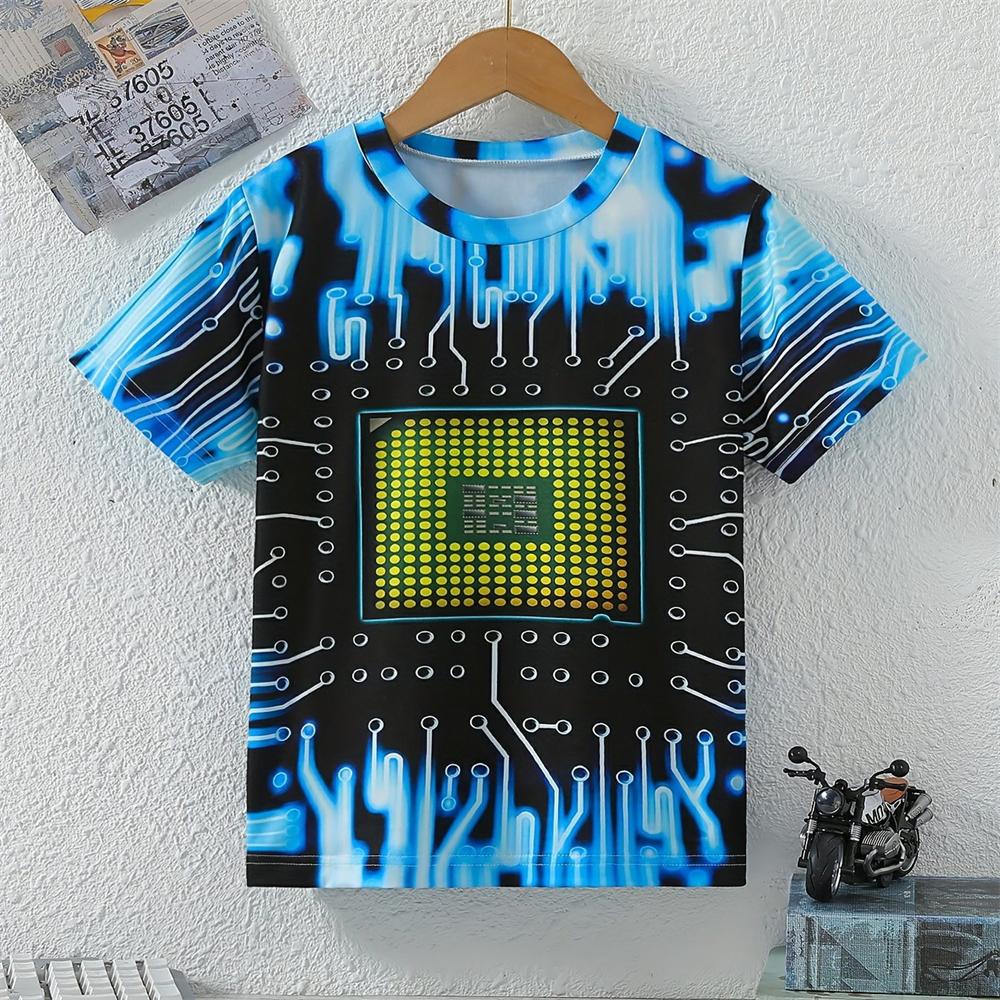 

Детская одежда Футболка для мальчика с 3D-принтом «Китайский дракон и лев», повседневная летняя одежда с коротким рукавом для мальчиков, новинка, детский топ 160