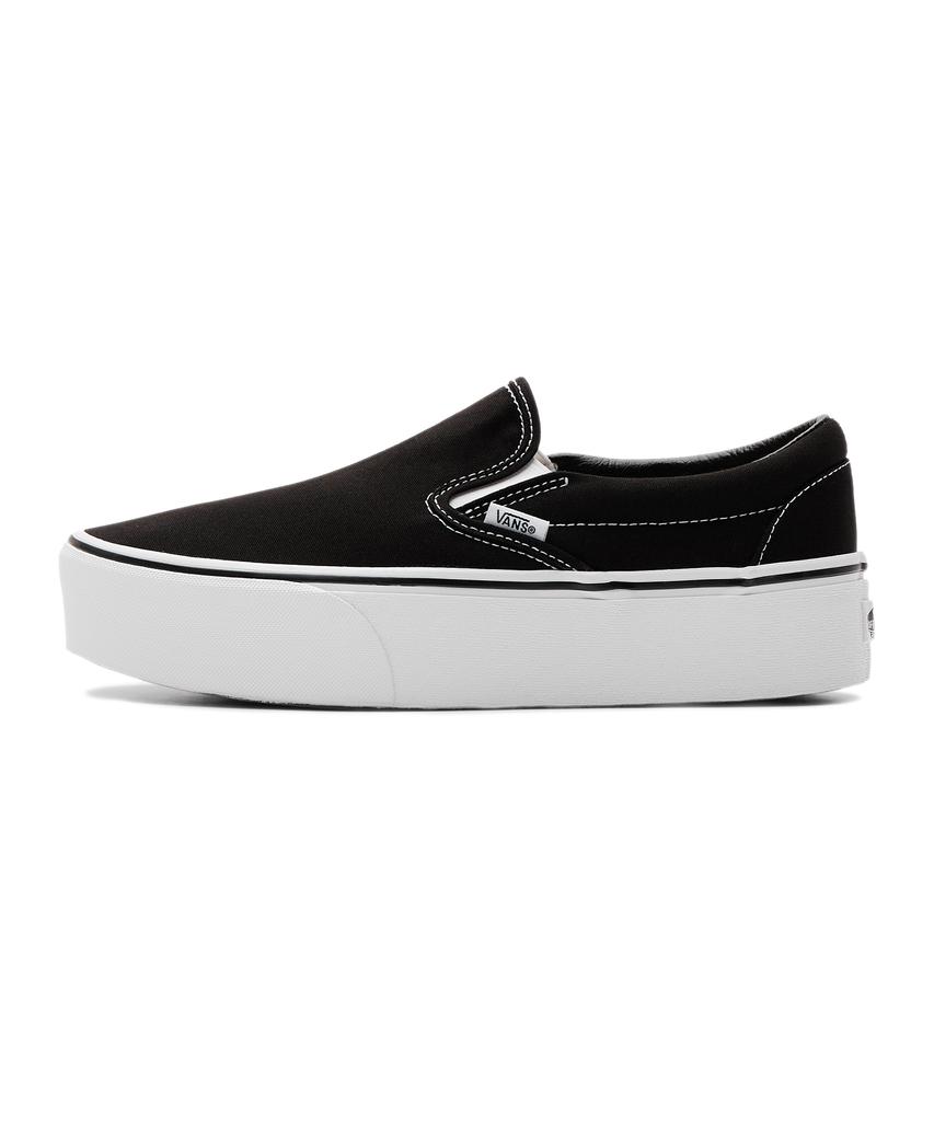 Vans Classic Slip-On Stackform - (Canvas) Black:True White / Vn0A7Q5Rbmx1