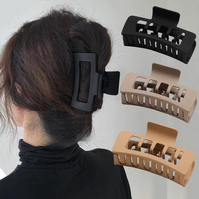 Koreanische Mode Doppellagige Große Haarklammer Solide Haarspangen Krabbe Acryl Haarspange Barrett Kopfschmuck Frauen Haarschmuck