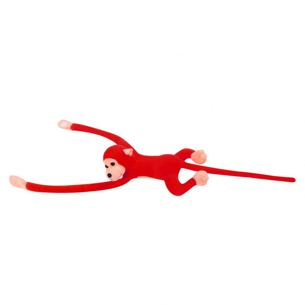 

Чучело животных, милая длинная рука, хвост, обезьяна, плюшевая игрушка, талисман, декор для комнаты красный