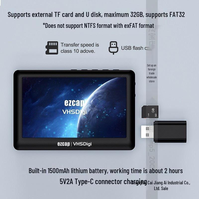

HD AV Capture Card: Analog Video Recording Box for VCR/Cameras with Screen Standard Black