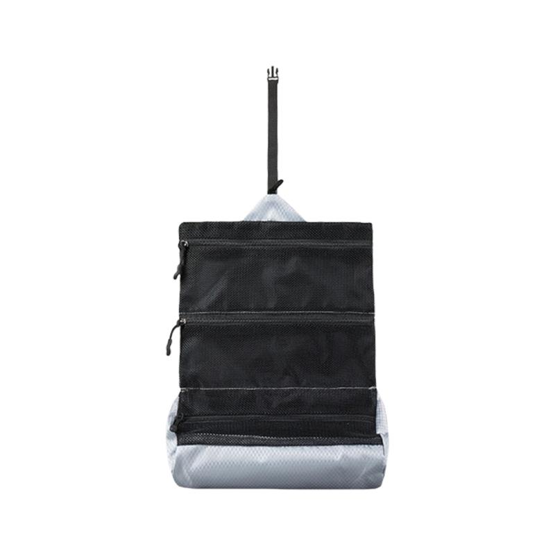 

Компактные подвесные органайзеры для туалетных принадлежностей для путешественника, складная сумка для хранения с отдельными карманами, непромокаемая конструкция серебряный