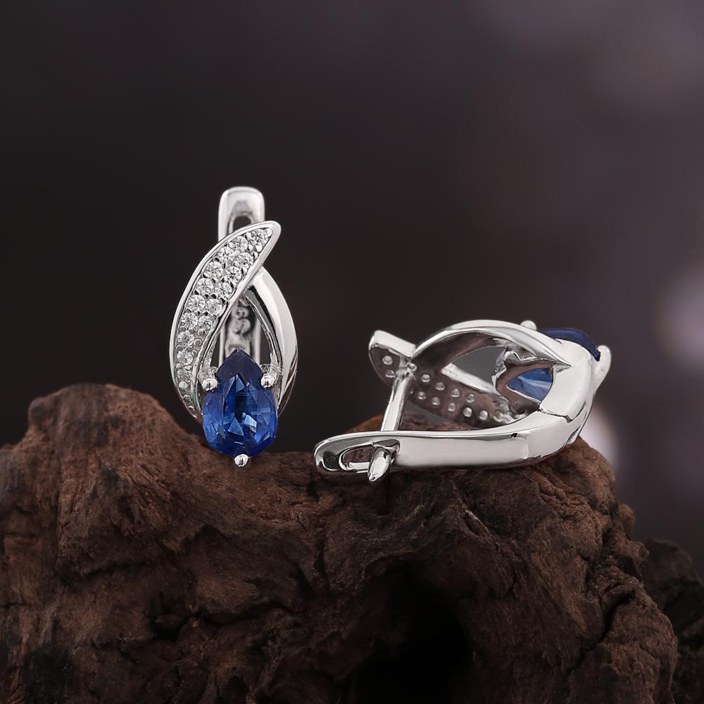 Gorgeous Natural Pear Kyanite Ring Earrings Necklace Set 925 Sterling Silver Real Gemstone Fine Jewelry for Women's Banquet Gift