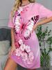 Women'S Casual Sleep Dress with Butterfly Print
