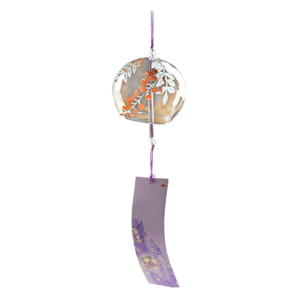 Japanese Style Cherry Blossom Wind Chimes Romantic Flower Blossom Small Wind Bells Decoration Home Glass Japan Styles Pendant