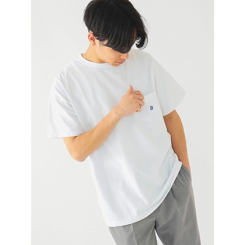 [Beams] S/S TEE B logo pocket T-shirt men's WHITE L 11041320803