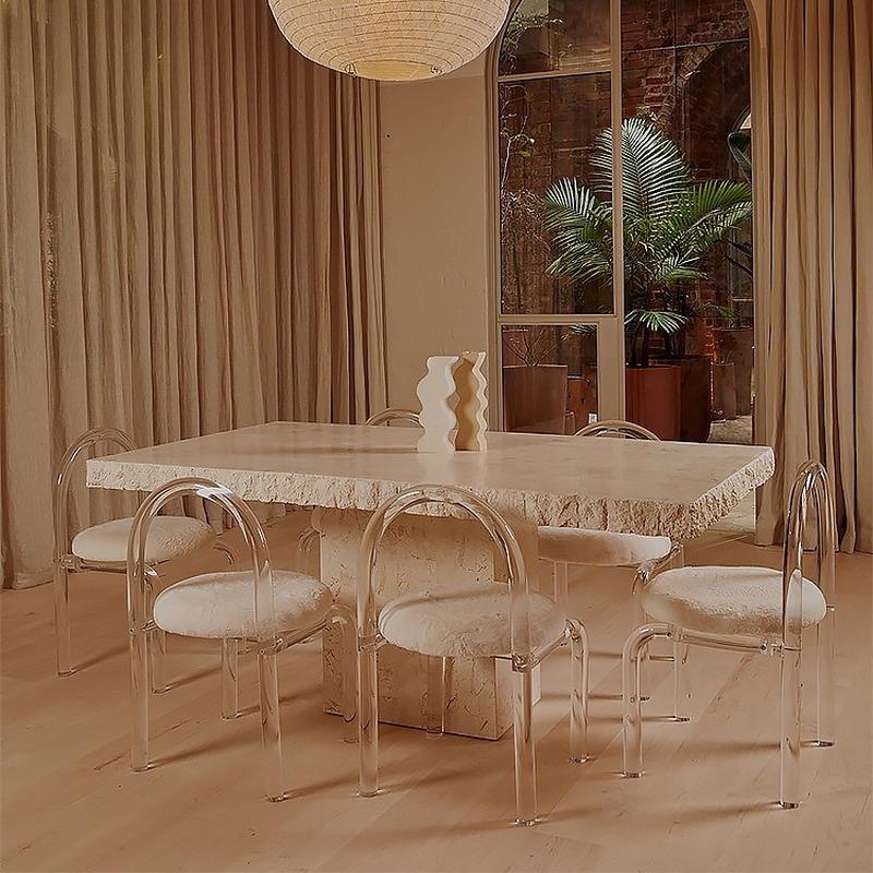 Acrylic Restaurant Kitchen Lounge Dining Chairs Modern Simple Dormitory Bedroom Makeup Chair Living Room Single Backrest Chair