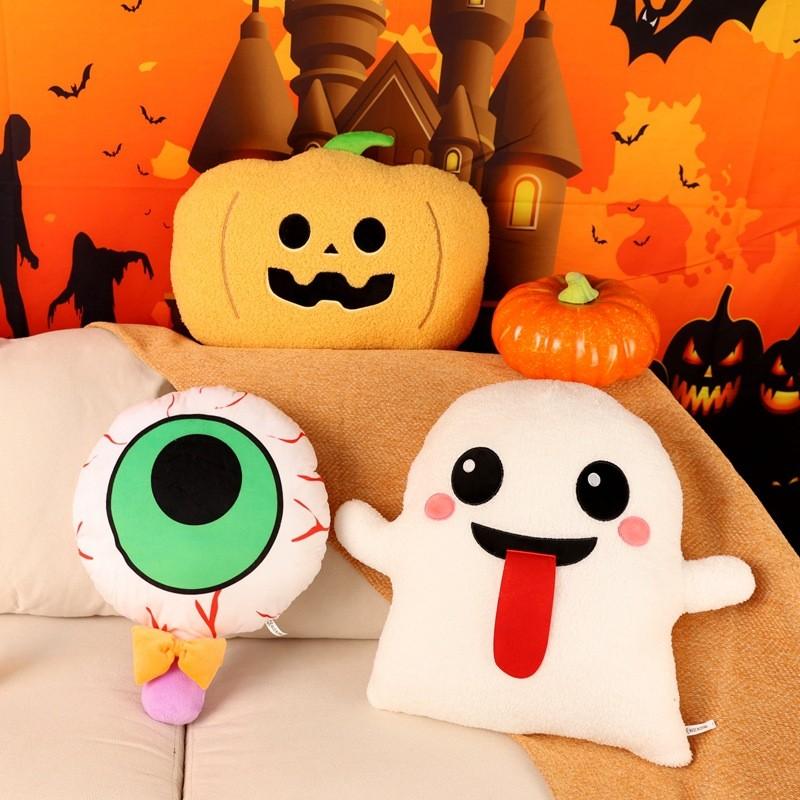Ghost Fun Halloween Pumpkin Eyeball Plush Toy Pillow For Room Decoration