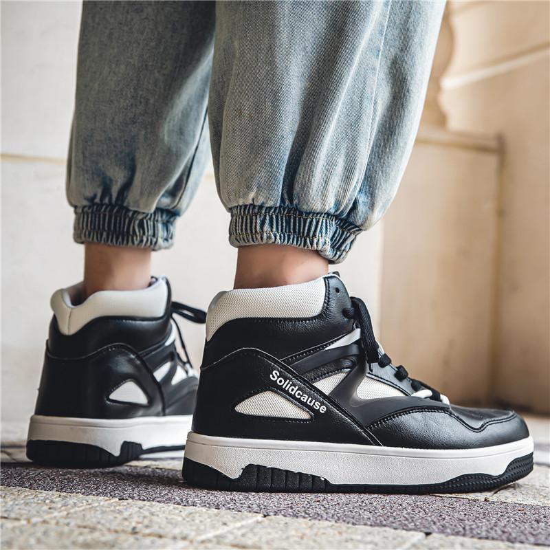 2024 New Autumn Trend Men's High Top Korean Edition Fashion Platform Student Board Shoes Foreign Trade Basketball Men's Shoes