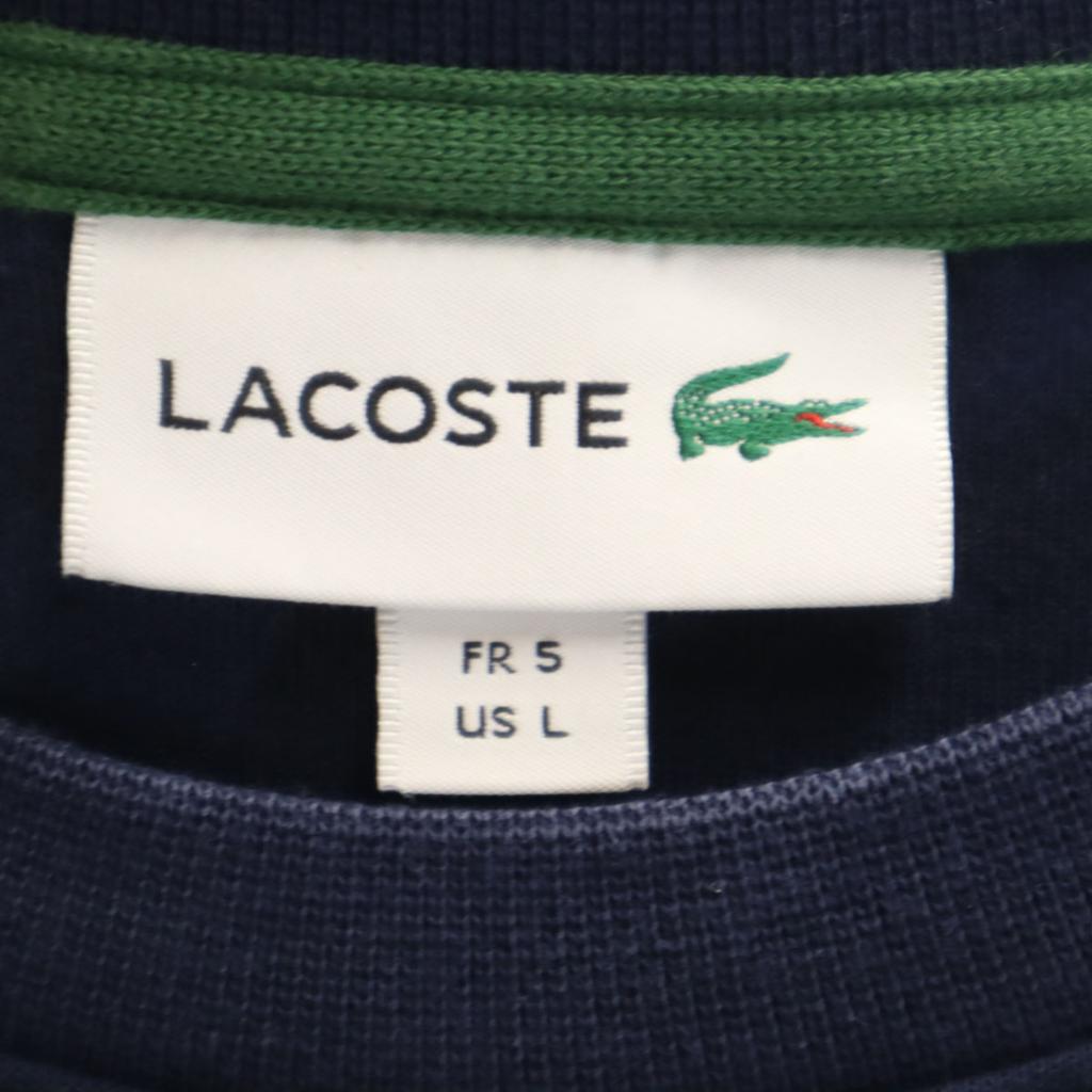 LACOSTE Long sleeve sweat trainer L Navy Men's Used