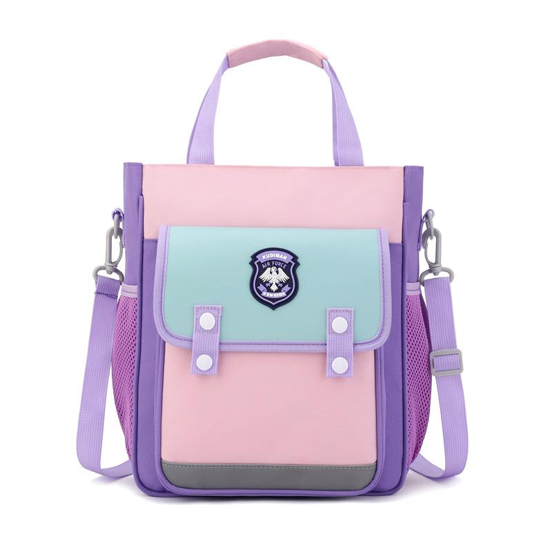 New lightweight tutoring bag boys and girls color matching large-capacity children's multi-functional double shoulder tutoring bag primary school bag