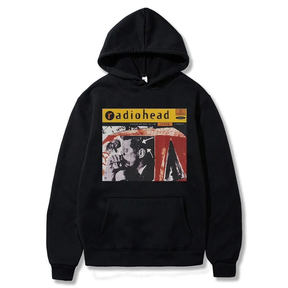 Britse Rock Muziek Radiohead Hoodie Mannen Vrouwen Fleece Warm Sweatshirts Casual Los Oversized Y2k Streetwear Pullover Trainingspak Vrouwelijke Mannen Kleding