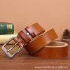 Ledder Belt Men's Trendy Work Pants Men's Genuine Leather Pure Cowhide Casual Handmade Retro Needle Buckle Jeans Belt