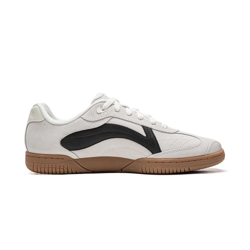 Li Ning Abrasion Resistant Breathable Casual Scenario Low top Table Tennis Shoes Unisex Ivory Black AZGV311-1