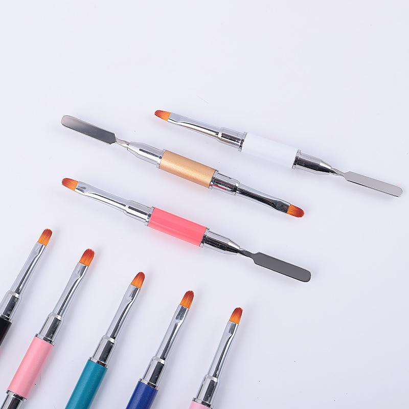 Nail Art Dual-purpose Painted Phototherapy Pen Extension Gel Pen Double-head Nail Pen Embossing Pen Steel Pushing Gel Pen