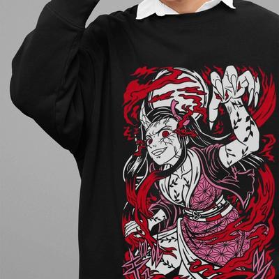 Demon Slayer Sweatshirt Nezuko Sweater Kimetsu No Yaiba Doma Muzan Unisex Pull