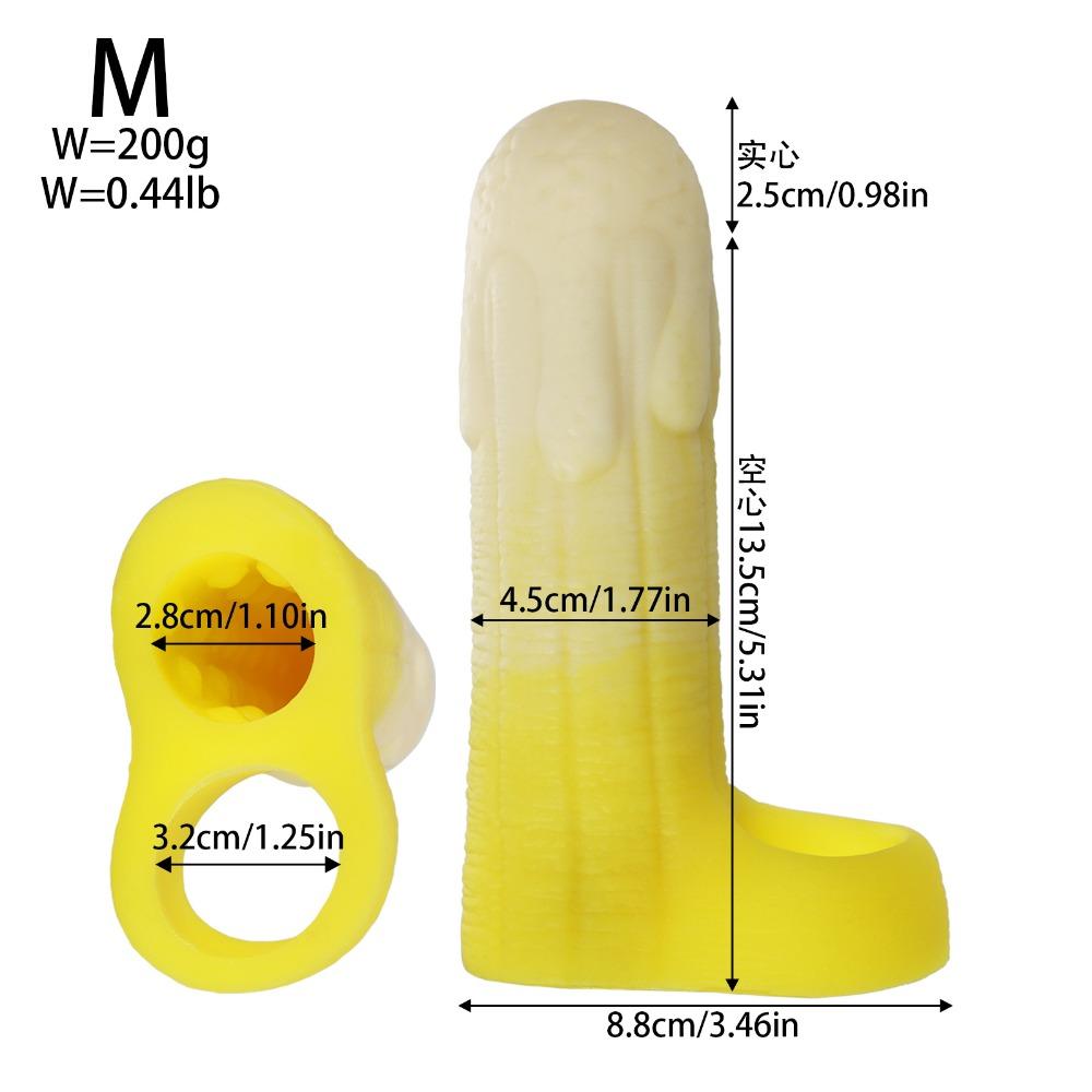 Liquid Silicone Penis Sleeve Male Delay Thickening Enhancer Hollow Wolf Sleeve Adult Toy