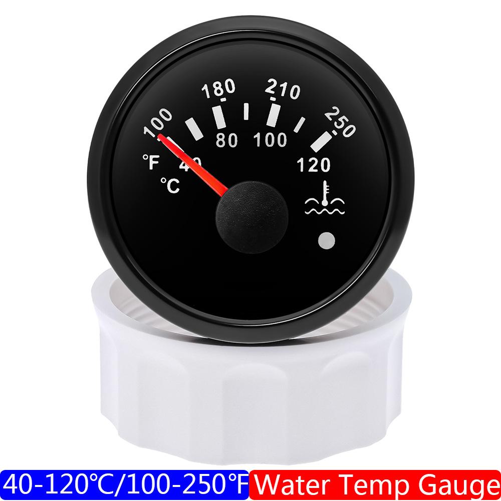 40~120℃ 100~250℉ Water Temperature Gauge with Alarm 2" 52mm Water Temp Meter Red Backlight for Auto Car Boat Yacht 12V24V custom