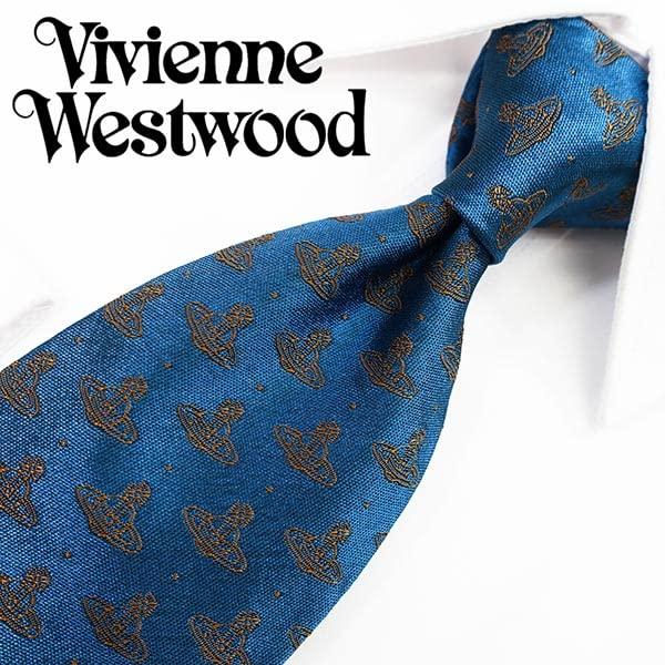 VIVIENNE WESTWOOD Tie VW127 Madonna (8.5cm Wide) Blue/Brown [Used]