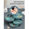 with Lid Desktop Storage Box Multilayer Earring Ring Box Rotating Plastic Stand  Women
