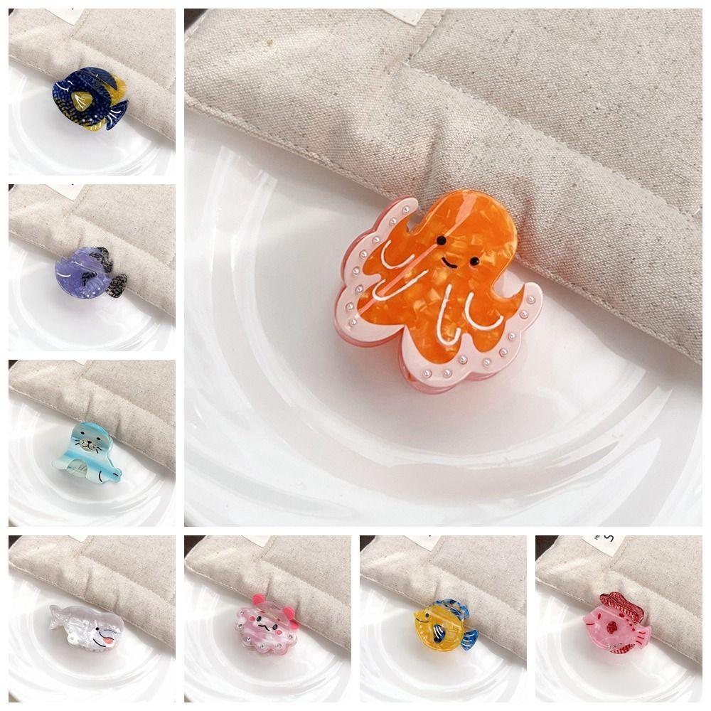 Acetic Acid Ocean Animal Hair Clip Korean Style Grab Clip Creative Small Shark Clip  Female