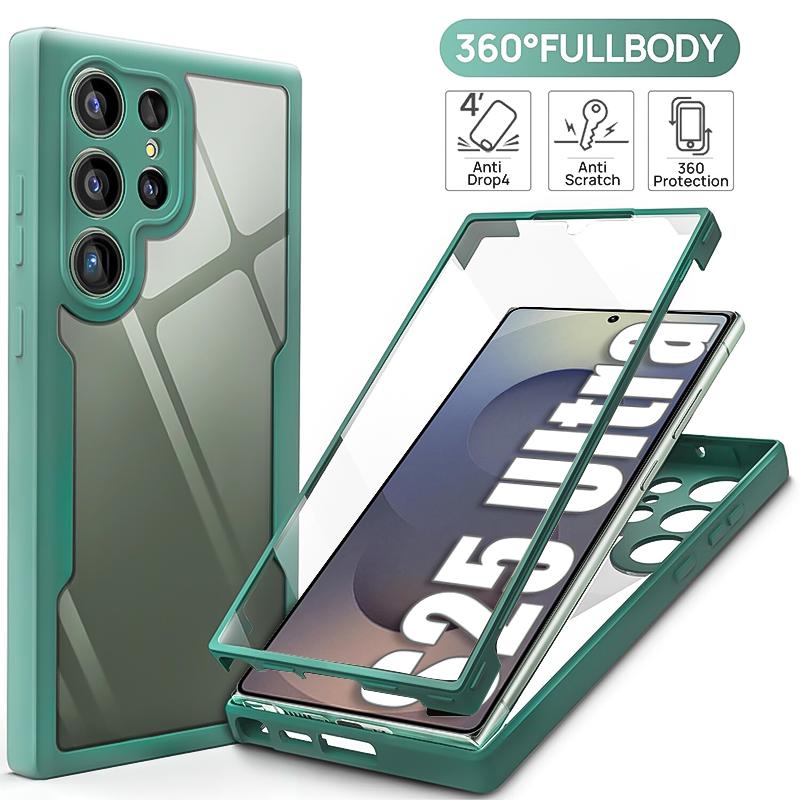 360 Fullt Dekkende Etui For Samsung S25 Ultra S23 Plus S21 S20 S25 Edge Funda For Samsung S24 Ultra S25 Skjermbeskytter Telefondeksel