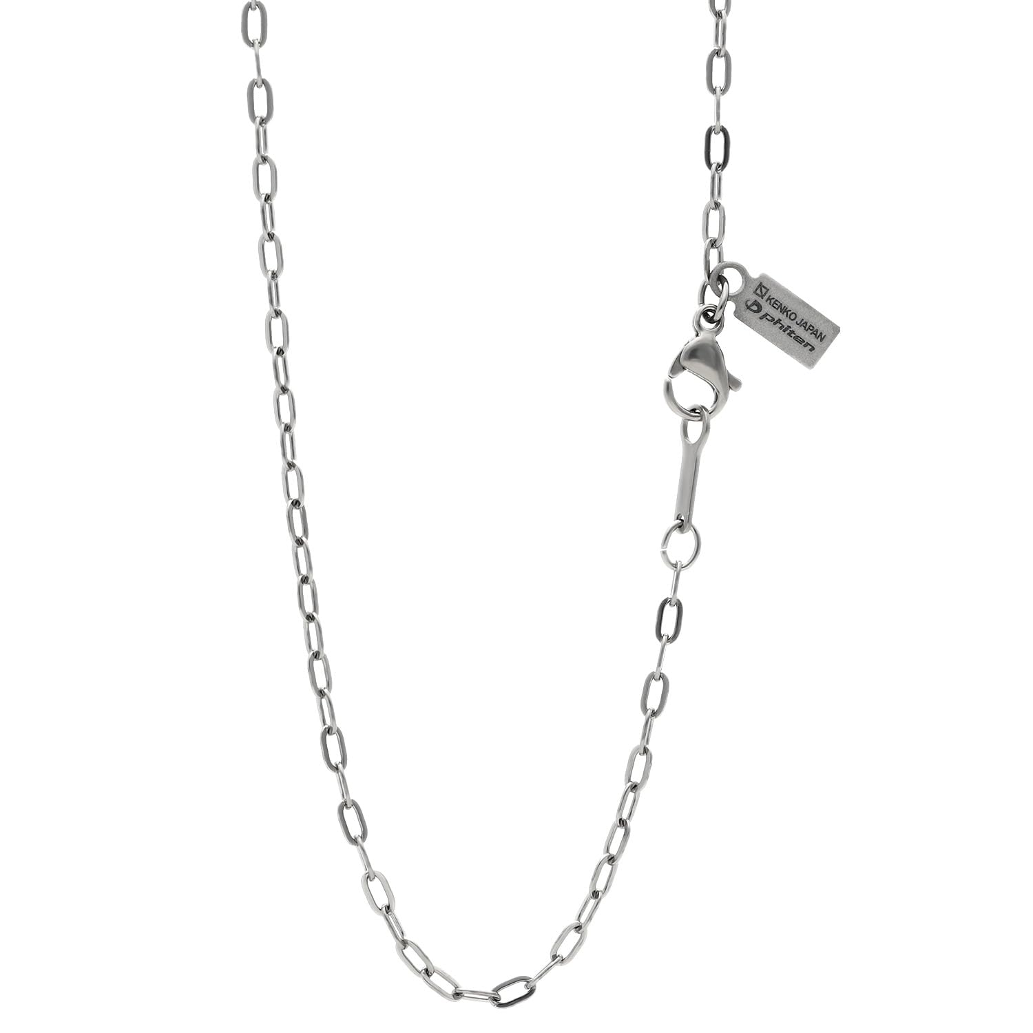 

KJ Phiten Titanium Nagahira Azuki Width Made in Stiff Metal Chain Only [KJ Phiten] [Limited Item] Necklace, Chain, 1.9mm, 50cm, Japan, Sports, срібний