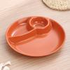 2pcs Household Round Food Plate Microwavable Thickened Divided Dinner Plate Plastic Fruit Serving Tray Salad