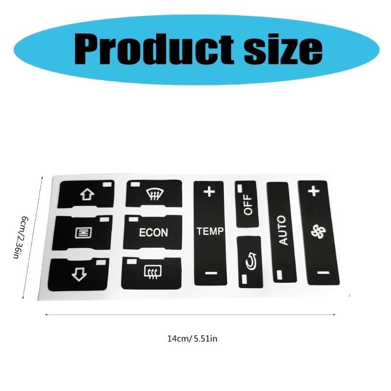 PVC Air Conditioning Switches Decals Easy Install & Scratches Resistant Climate Control Stickers for German Car