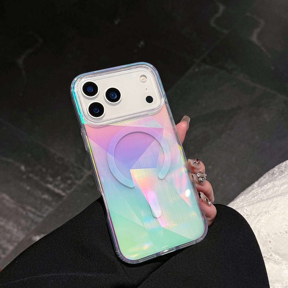 Aurora Laser Gradient Magnetický kryt pro iPhone 17 16 15 14 13 12 Pro Max Plus Air Bezdrátové nabíjení Pro Magsafe Nárazuvzdorný kryt