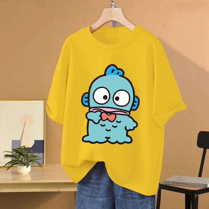 Hangyodon Cartoon Anime Women T-shirt Summer Short Sleeve 2026 New Fashion