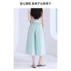 Women's Linen-Blend Wide Leg Pants, Elastic Waist Casual Culottes With Drawstring