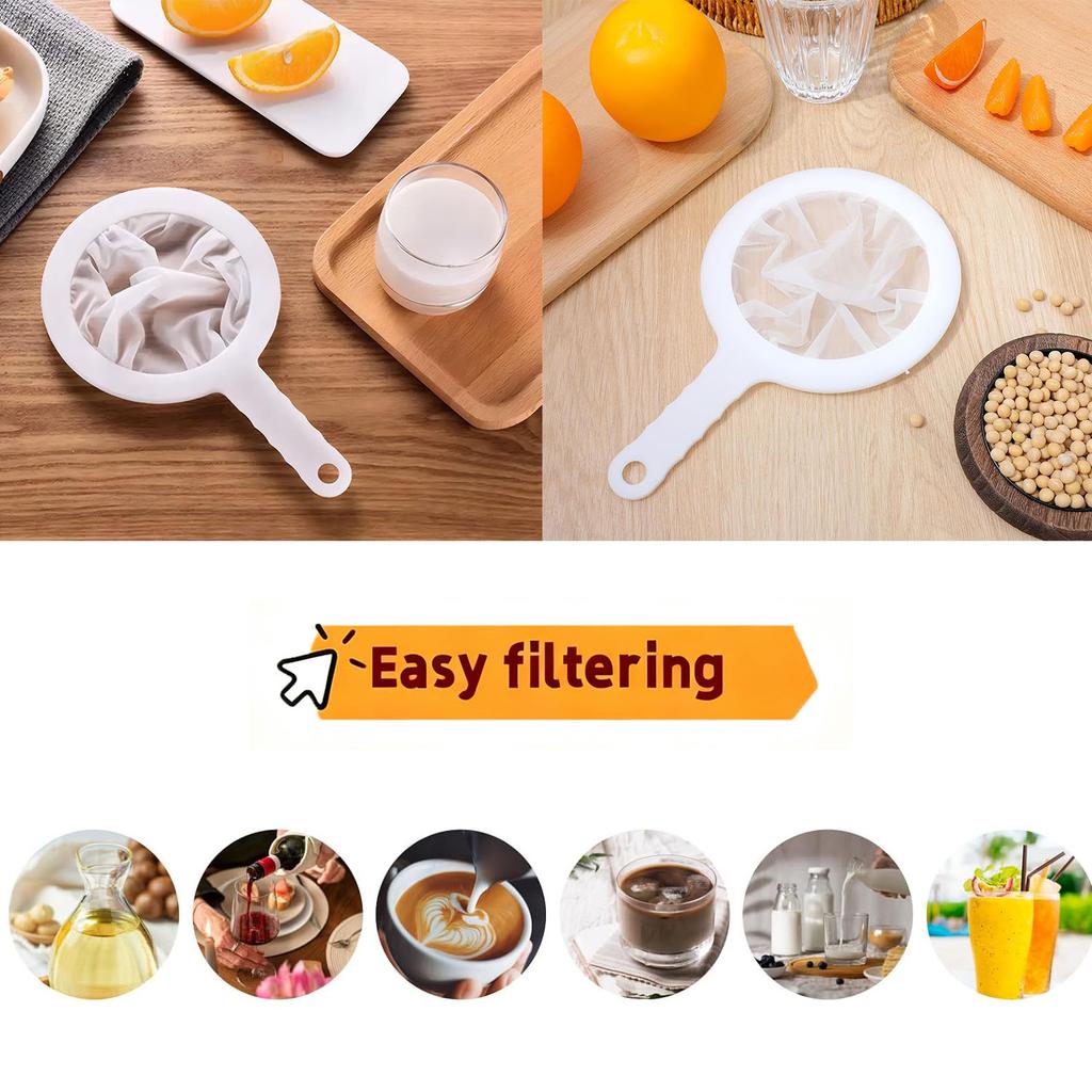 100/200/300/400 Mesh Washable Nylon Ultras-fine Filter Mesh Spoon Sieve Soybean Milk Juice Coffee Tea Filter Kitchen Colander