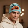 Thermal Halloween Beanie Elastic Pumpkin Bonnets Jacquard Knit Cap Ghost Skullies  Youth